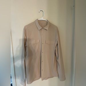 Lulu men's button down commission long sleeve (coffee cream- Large)